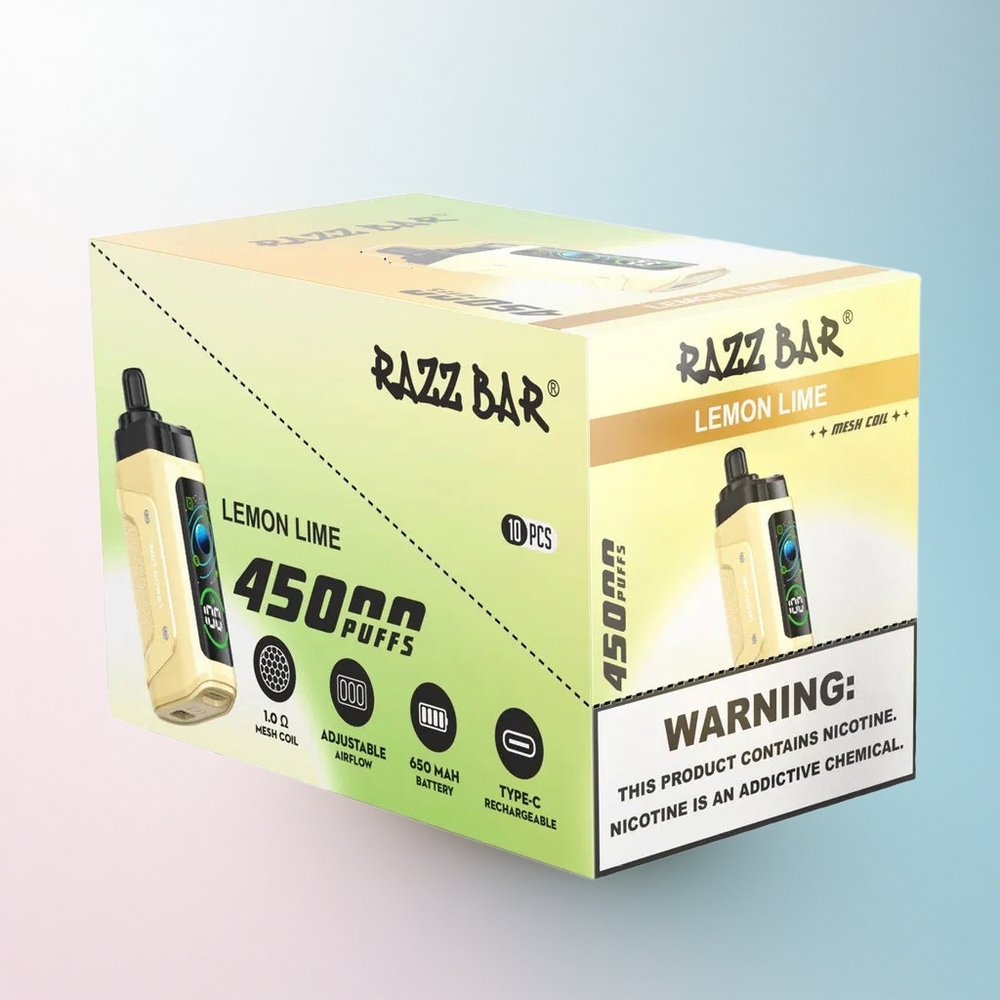 Razz Bar 45000 Puffs Zitronenlimette 20 mg Nikotin 650 mAh Typ-C