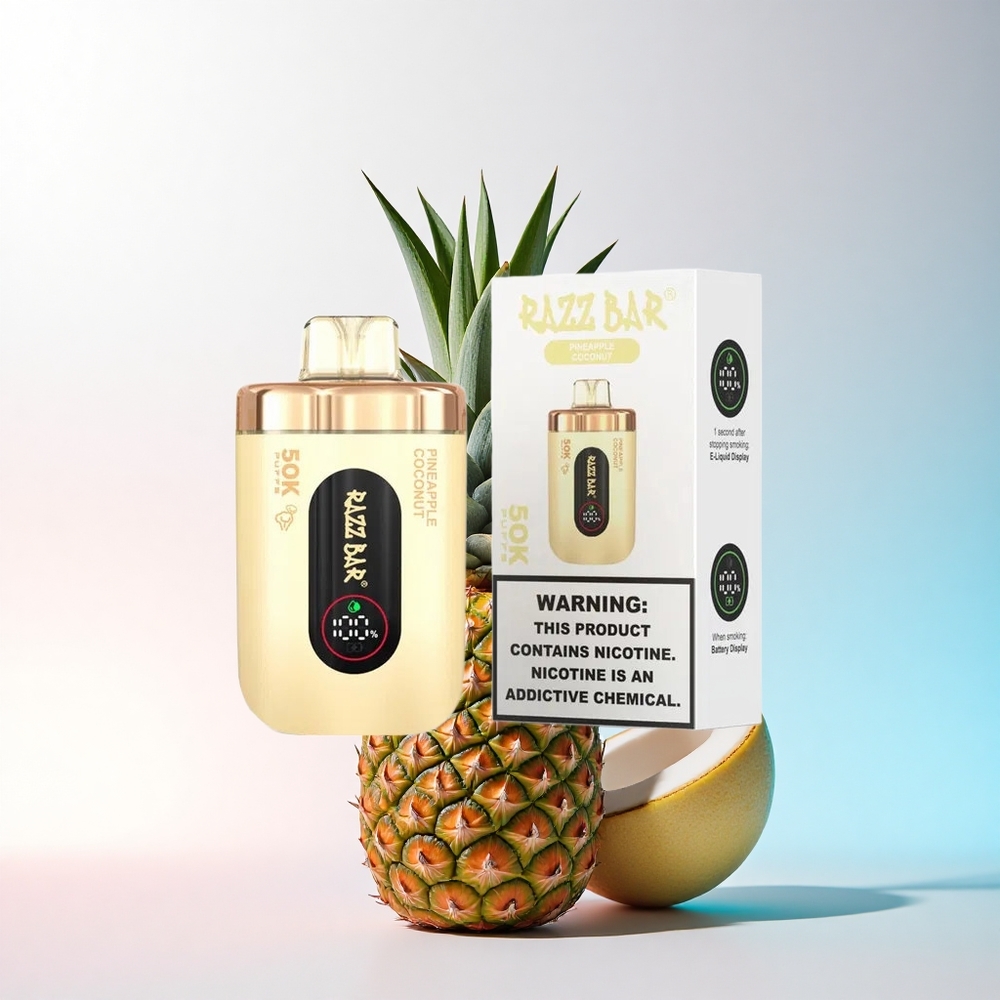 Razz Bar 50K Puffs Ananas Kokos Typ-C 650mAh 2% Nikotin