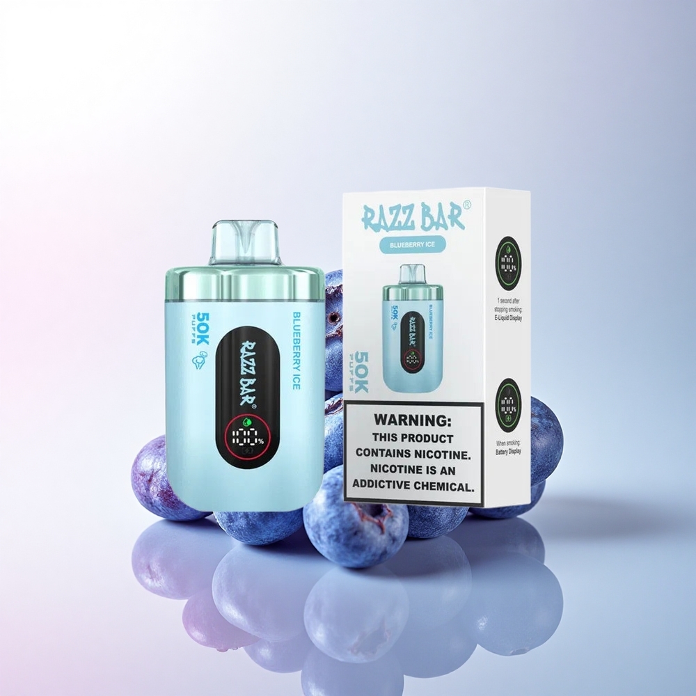 Razz Bar 50K Puffs Blaubeer-Eis 2% Nikotin Typ-C 650 mAh
