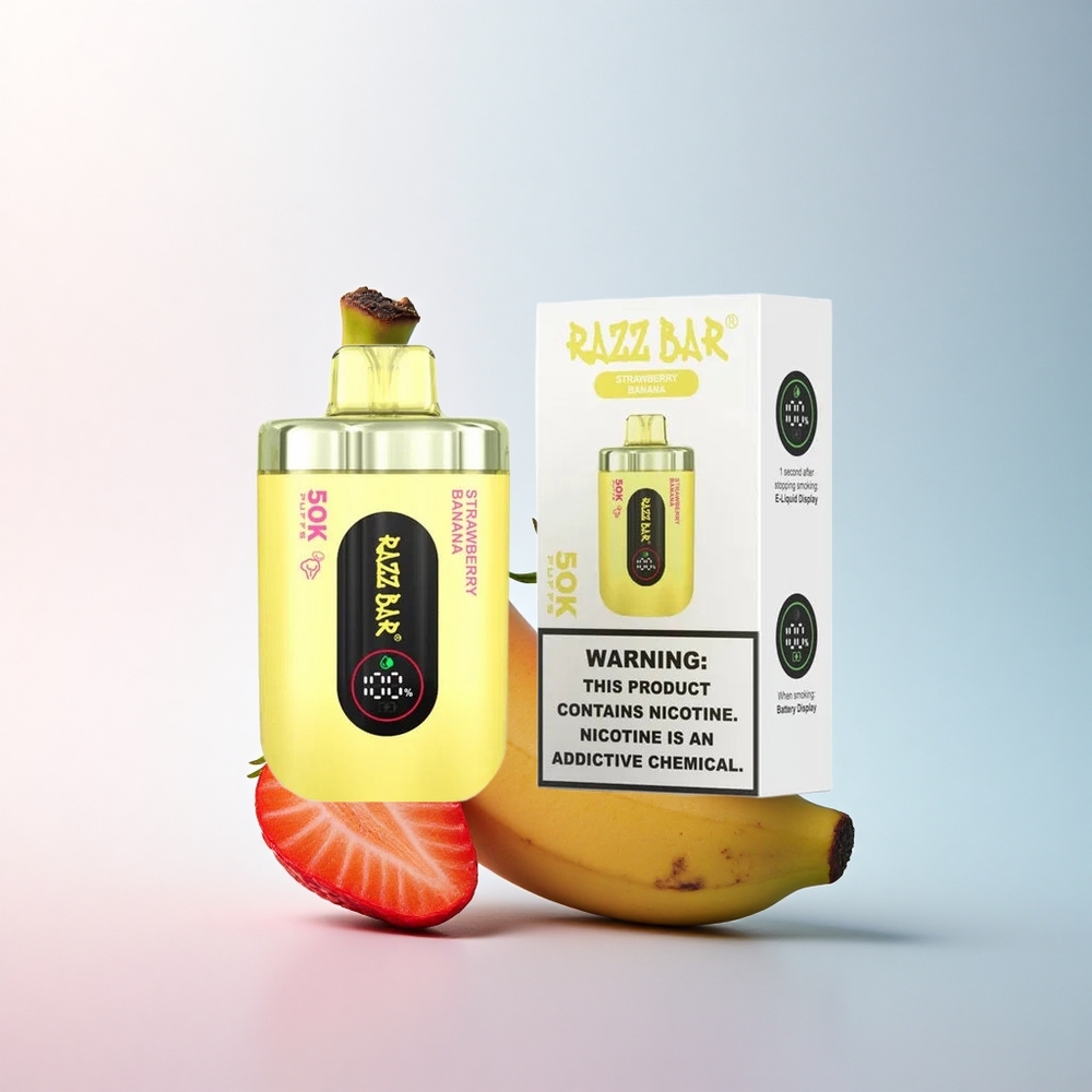 Razz Bar 50K Puffs Erdbeer-Banane Typ-C 650 mAh 2% Nikotin