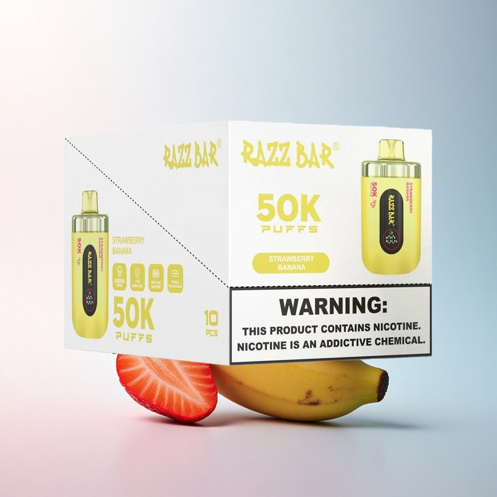 Razz Bar 50K Puffs Erdbeer-Banane Typ-C 650 mAh 2% Nikotin
