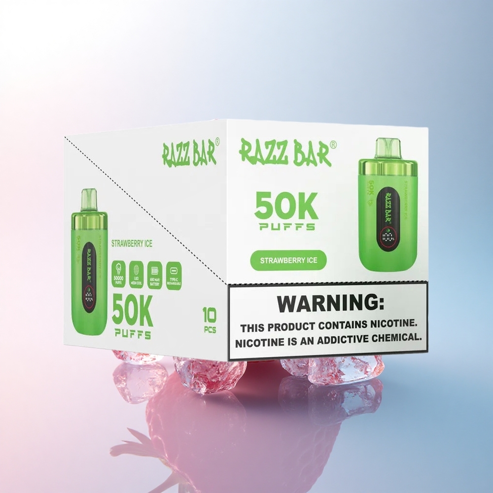 Razz Bar 50K Puffs Erdbeereis Typ-C Wiederaufladbar 2% Nikotin