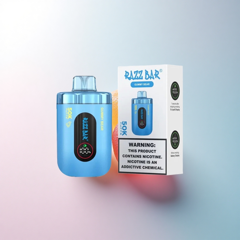 Razz Bar 50K Puffs Gummibärchen 650 mAh Typ-C 2% Nikotin
