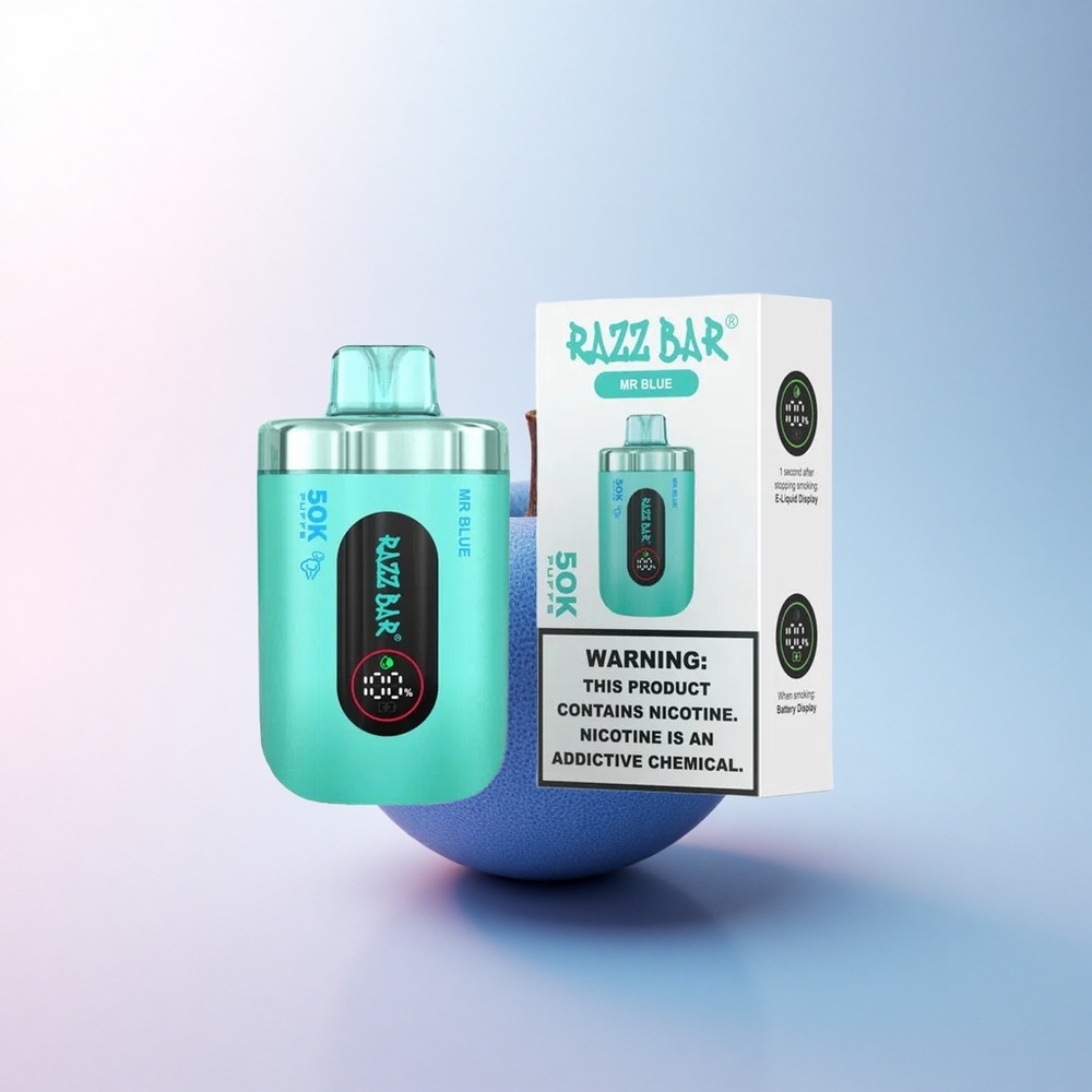 Razz Bar 50K Puffs Herr Blau 2% Nikotin 650 mAh Typ-C