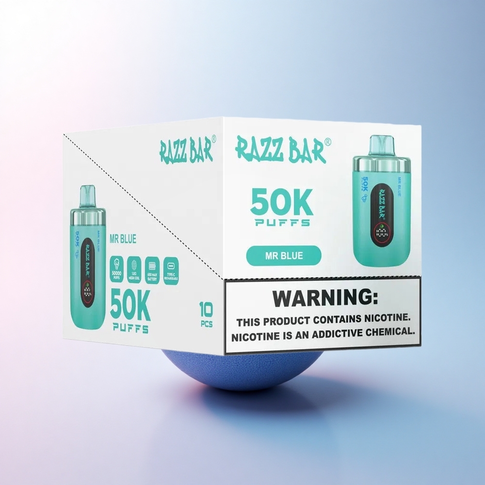 Razz Bar 50K Puffs Herr Blau 2% Nikotin 650 mAh Typ-C