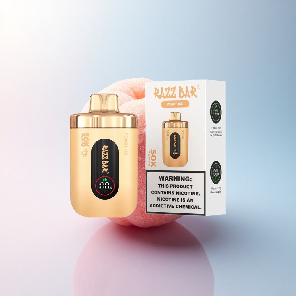 Razz Bar 50K Puffs Pfirsich-Eis Typ-C 650mAh 2% Nikotin