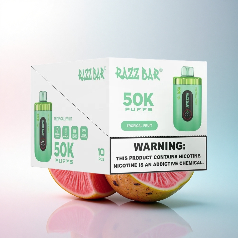 Razz Bar 50K Puffs Tropische Frucht 650 mAh 2% Nikotin