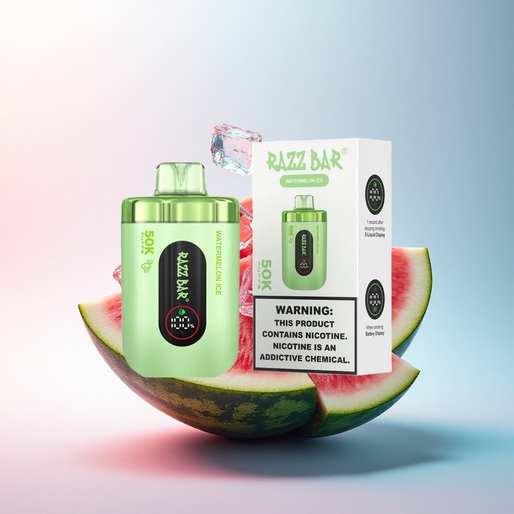 Razz Bar 50K Puffs Wassermelone-Eis Typ-C 650 mAh 2% Nikotin