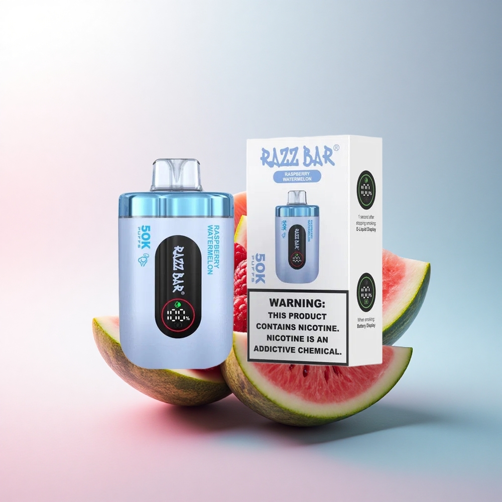 Razz Bar 50K Puffs Wassermelonen-Himbeere mit 2% Nikotin und 650 mAh