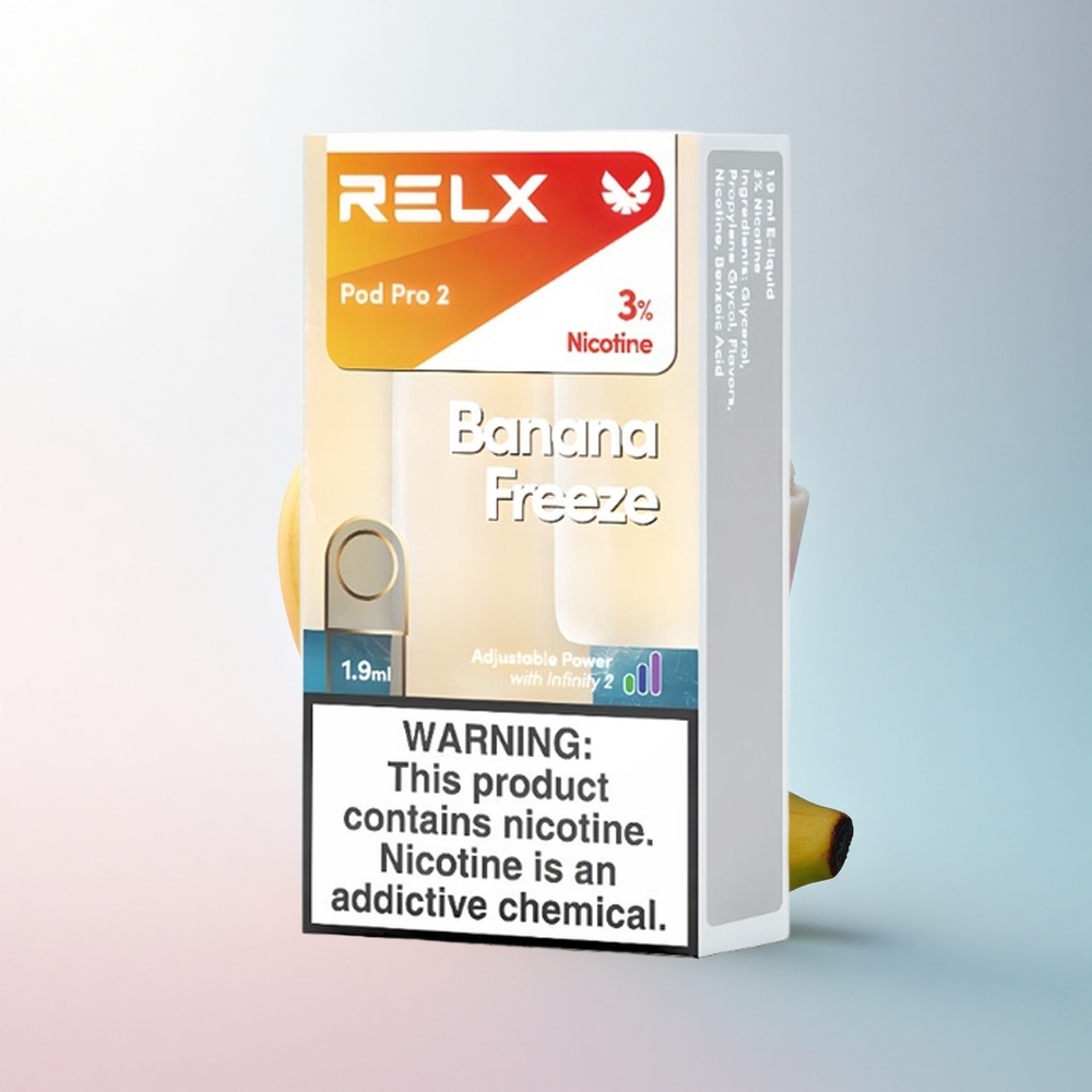 Relx Pod Pro 2 Vape Device Banana-Freeze 30mg/ml Nikotin 1,9ml 5,5W/6,5W/8W