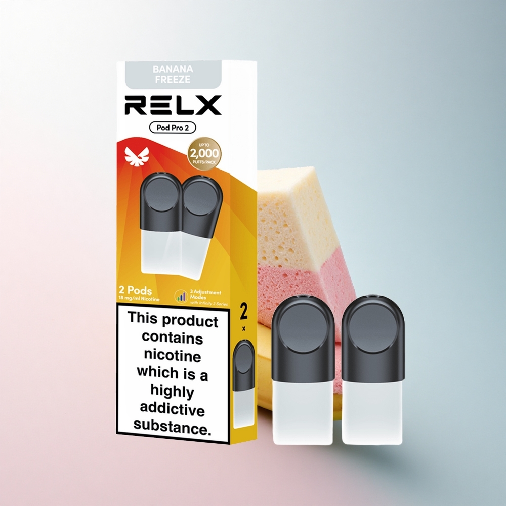 Relx Pod Pro 2 Vape Device Dessert-Banane Frost 1.9ml 18mg/ml Nikotin 3-Stufen Spannung