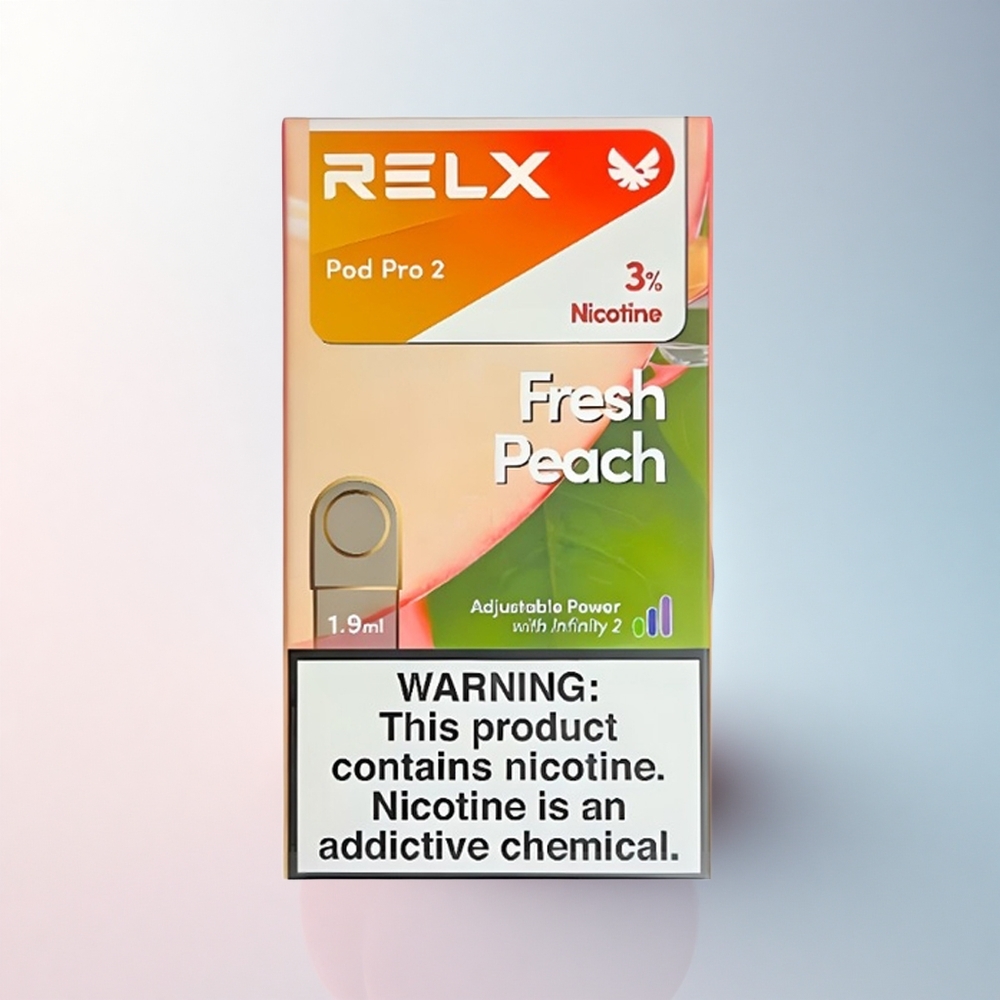 Relx Pod Pro 2 Vape Device Frischer Pfirsich 30mg/ml Nikotin 1,9ml 3 Spannungsstufen