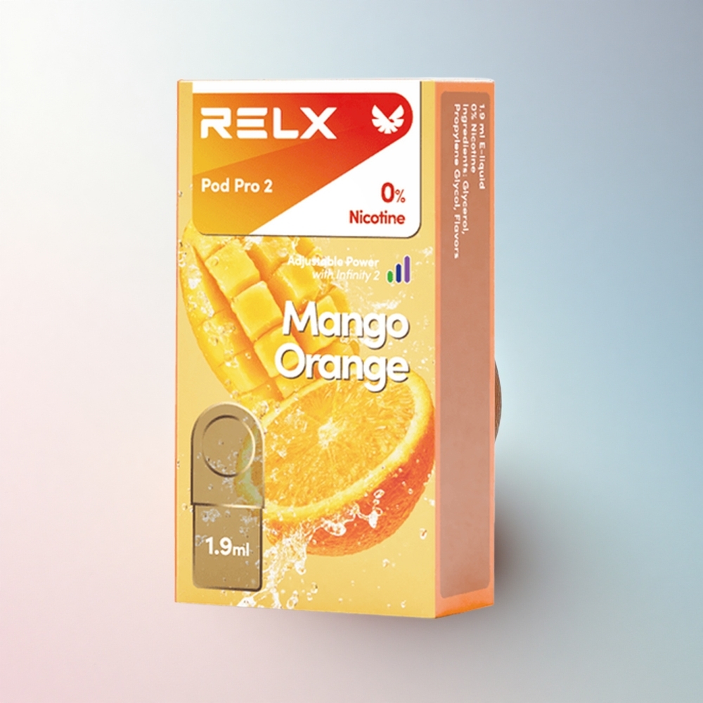 Relx Pod Pro 2 Vape Device Mango Orange 0mg/ml 1,9ml 5,5W/6,5W/8W