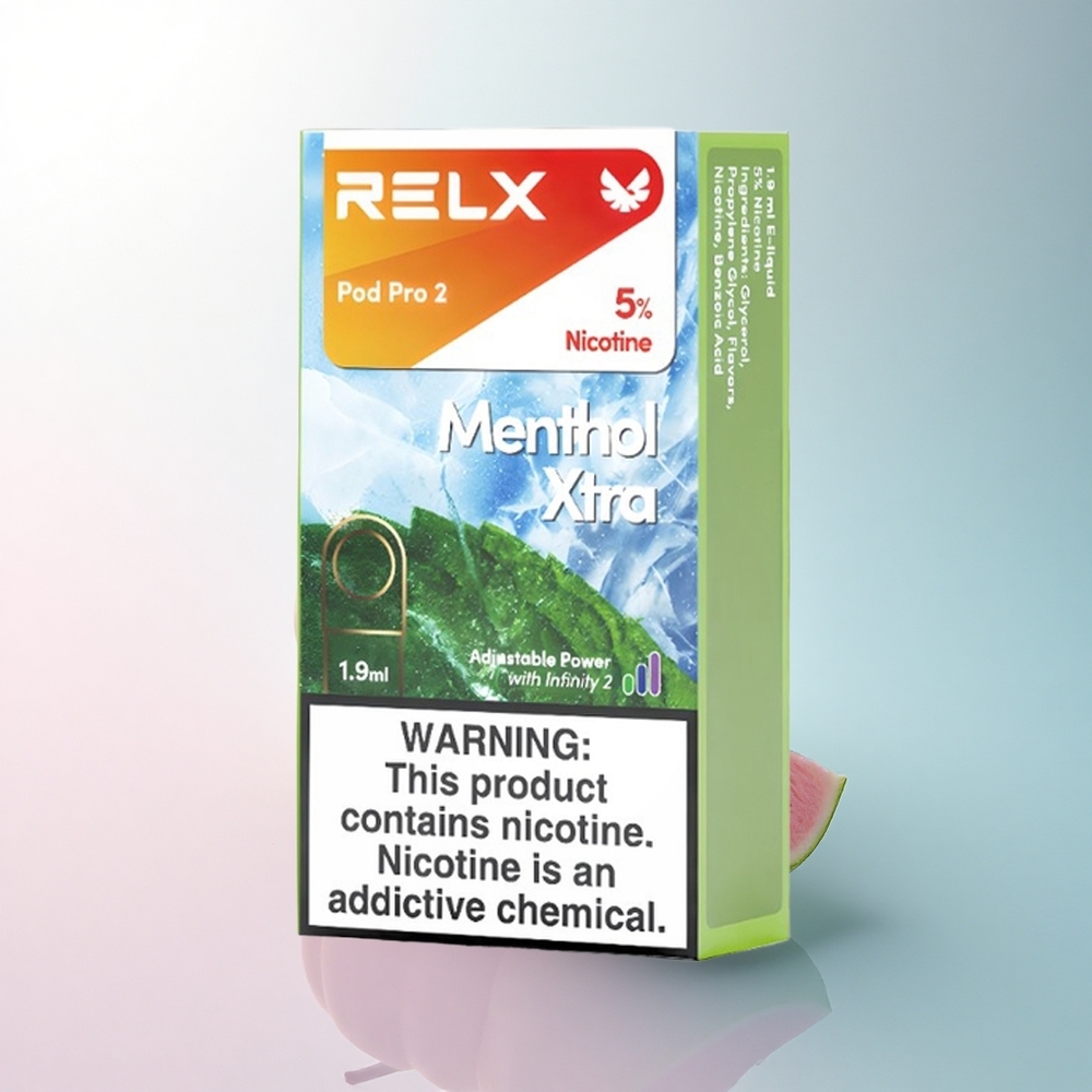 Relx Pod Pro 2 Vape Device Menthol Xtra 50mg/ml Nikotin - 1,9ml Dampfkapazität, 3 Spannungsstufen (5,5W/6,5W/8W)