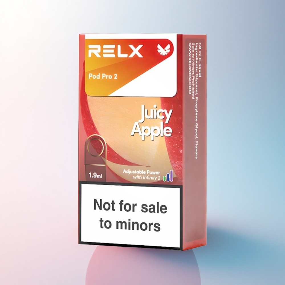 Relx Pod Pro 2 Vape Device Saftiger Apfel 0mg/ml 1,9ml 5,5W/6,5W/8W