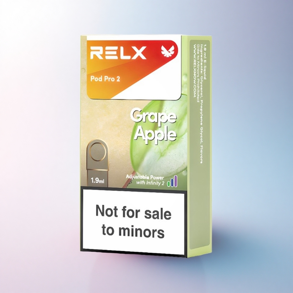 Relx Pod Pro 2 Vape Device Trauben Apfel 0mg/ml mit 1,9ml Kapazität und 3 Spannungsstufen